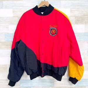 Vintage 90s Nascar Bill Elliott McDonalds Kudzu Racing Jacket Red Black Mens XL